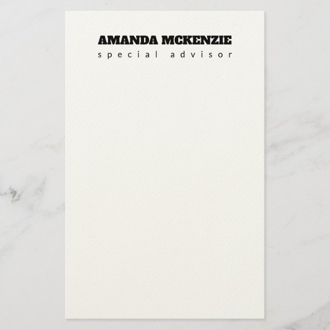 Modernes Trendy Einzigartig kreativ Minimalistisch Briefpapier (Vorderseite)