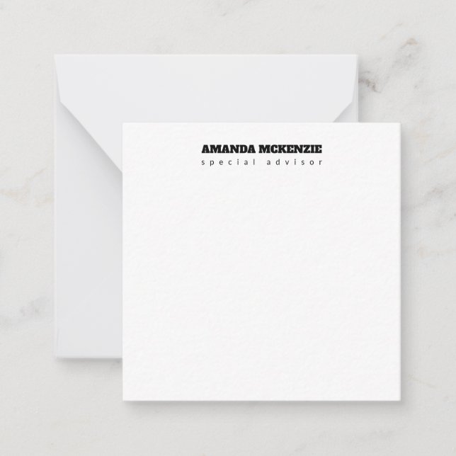 Modernes Trendy Einzigartig kreativ Minimalistisch Mitteilungskarte (Vorderseite)