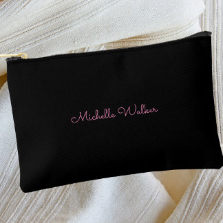 Modernes Trendy Elegant Black Stylish Monogram Zubehörtasche