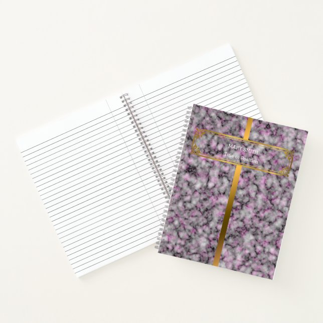 Modernes Trendy Elegante Marble Gold Notizbuch (Innenseite)