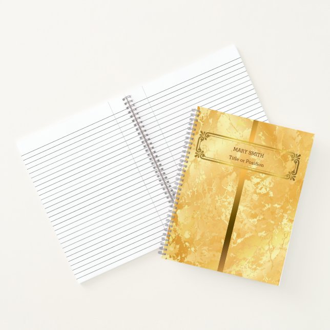 Modernes Trendy Elegante Marble Gold Notizbuch (Innenseite)