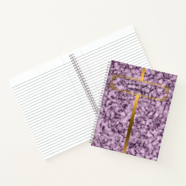 Modernes Trendy Elegante Marble Gold Notizbuch (Innenseite)