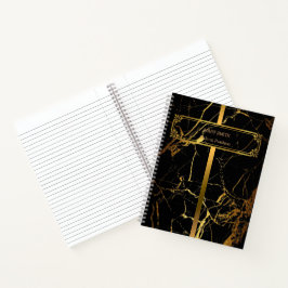Modernes Trendy Elegante Marble Gold Notizbuch