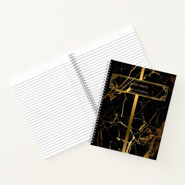 Modernes Trendy Elegante Marble Gold Notizbuch (Innenseite)