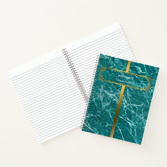 Modernes Trendy Elegante Marble Gold Notizbuch (Innenseite)