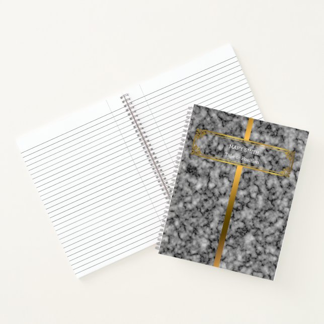 Modernes Trendy Elegante Marble Gold Notizbuch (Innenseite)