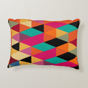 Modernes trendy farbiges geometrisches Muster Zierkissen