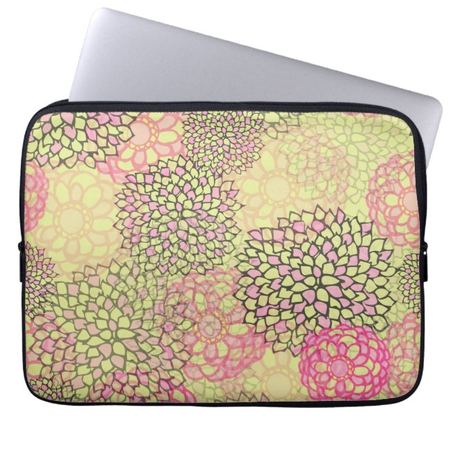 Modernes, trendy floral Muster Laptopschutzhülle (Vorderseite)