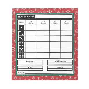 Modernes trendy fröhliches Weihnachts-Bunco Score  Notizblock