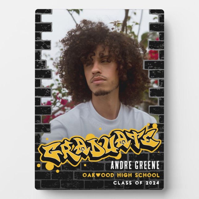 Modernes Trendy Graffiti Abschluss Foto Frame Fotoplatte (Vorderseite)