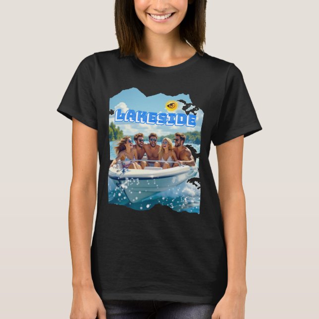 Modernes Trendy Lakeside T-Shirt (Vorderseite)