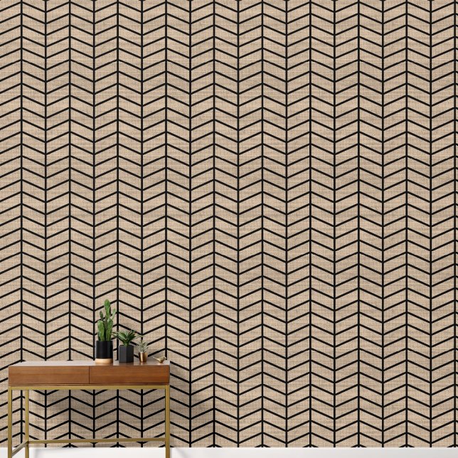 Modernes, trendy Light Brown Zickzack Tapete (Korridor)
