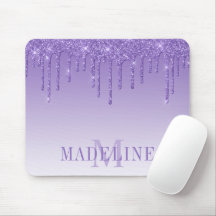 Modernes, trendy Lila Glitzer Monogram