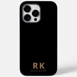Modernes, trendy Minimalistisch Black Gold Two Mon Case-Mate iPhone 14 Pro Max Hülle
