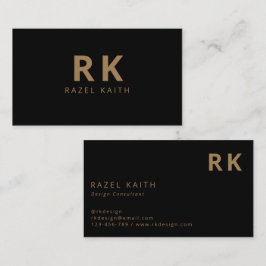 Modernes, trendy Minimalistisch Black Gold Two Mon Visitenkarte