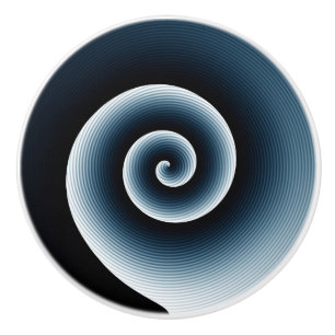 Modernes trendy preußisches Blauer Spiralmuster Keramikknauf