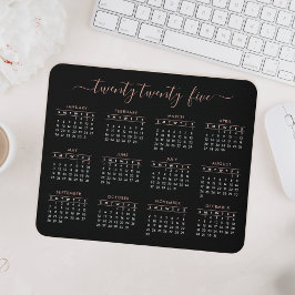 Modernes, trendy Script Black Rose Gold 2023 Kalen Mousepad