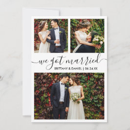 Modernes, trendy Script Wir Got Verheiratet 3 Foto Ankündigung