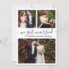Modernes, trendy Script Wir Got Verheiratet 3 Foto Ankündigung