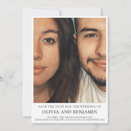 Modernes, trendy Serif Typografy Foto Wedding Save The Date