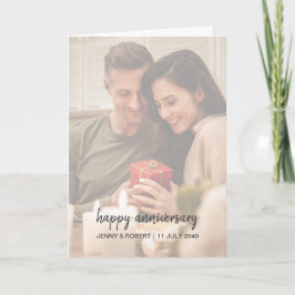 Modernes Trendy Stylish Script Foto Jubiläum Karte