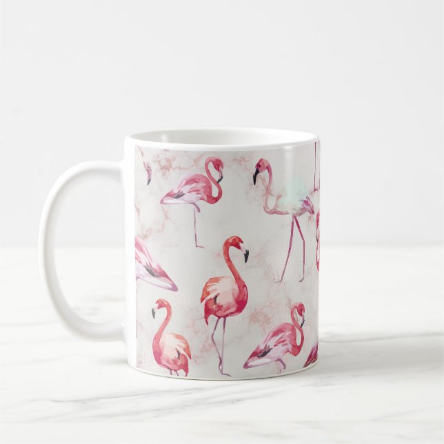 Modernes tropisches Flamingo Kaffeetasse (Links)