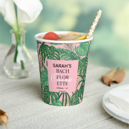 Modernes tropisches Palm Pink Bachelorette Pappbecher