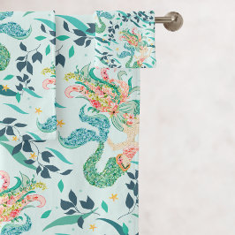 Modernes tropisches Palmenbaummuster Badhandtuch Set