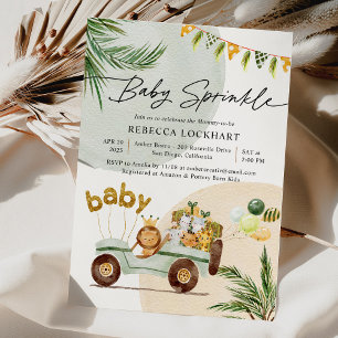 Modernes tropisches Party Baby Animals Baby Sprink Einladung