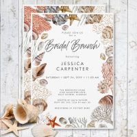 Modernes tropisches Seashell Frame Bridal Brunch