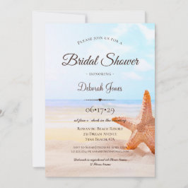 Modernes tropisches Starfish Summer Brautparty Einladung