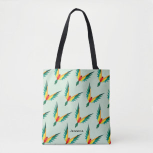 Modernes tropisches Vogel-Muster-blaues Tasche