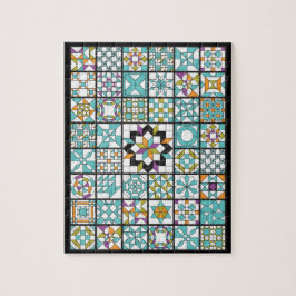 Modernes Türkis Sampler Quilt