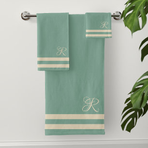 Modernes türkisfarbenes Matrosen Handtuch Set