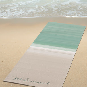 Modernes türkisfarbenes Ocean Beach Thema Yoga Ma Yogamatte