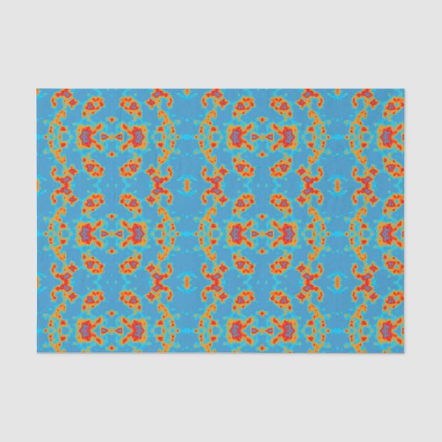 Modernes Turquoise Gold Gemustertes Gewehrpapier Seidenpapier (Vorderseite)