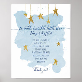 Modernes Twinkle Little Star Blue Diaper Raffelzei Poster