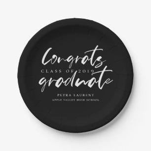 Modernes Typografie-Abschluss-Party Pappteller