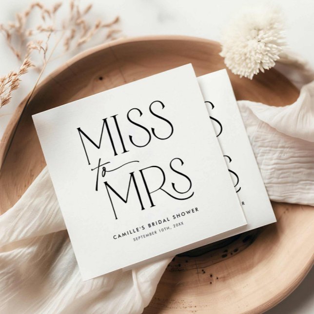 Modernes Typografie-Brautparty Serviette (Elegant Modern Bridal Shower Napkins)