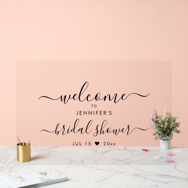 Modernes Typografie-Brautparty Willkommen Schwarz Acrylschild (Hochzeit)