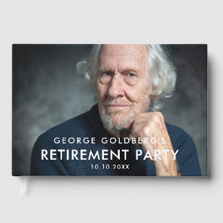 Modernes Typografie-Foto-Altersvorsorge-Party Gästebuch