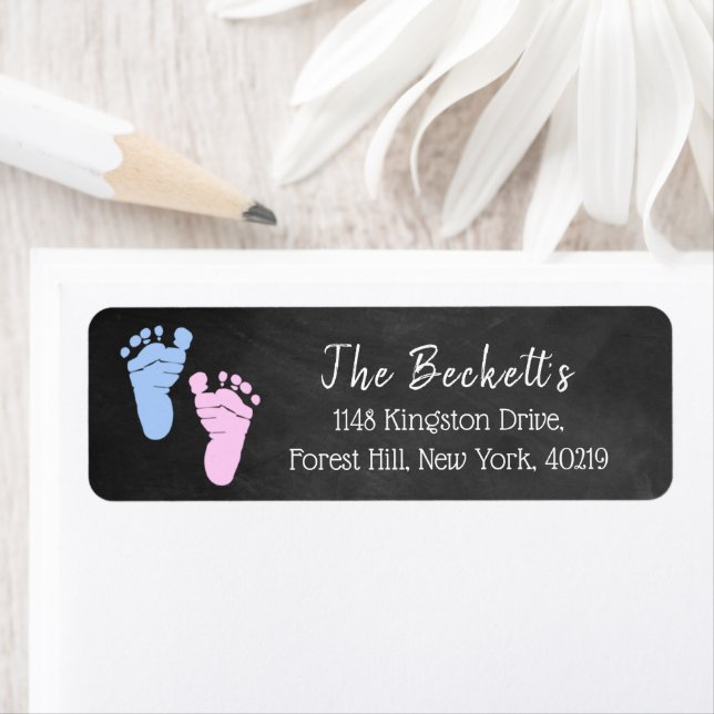 Modernes Typografie Gender Reveal Party! Babyparty (Insitu)