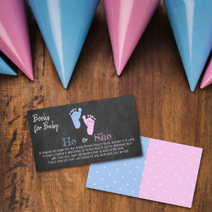 Modernes Typografie Gender Reveal Party! Buch Begleitkarte