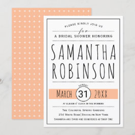 Modernes typografisches Brautparty Einladung