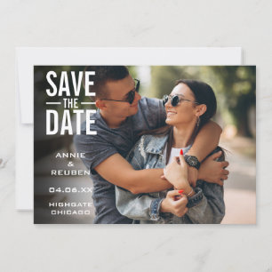 Modernes typografisches Foto Save the Date Einladung