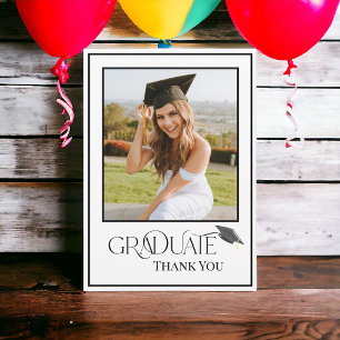Modernes Typografy Graduate Foto Dankeskarte