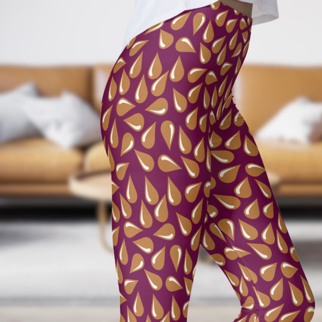 Modernes Tyrian-Lila-Flick-Muster Leggings (Modern Tyrian Purple Flick Pattern Leggings)