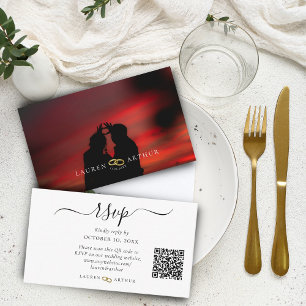 Modernes, ultraschicker Minimal-Foto-Hochzeitsszen Begleitkarte