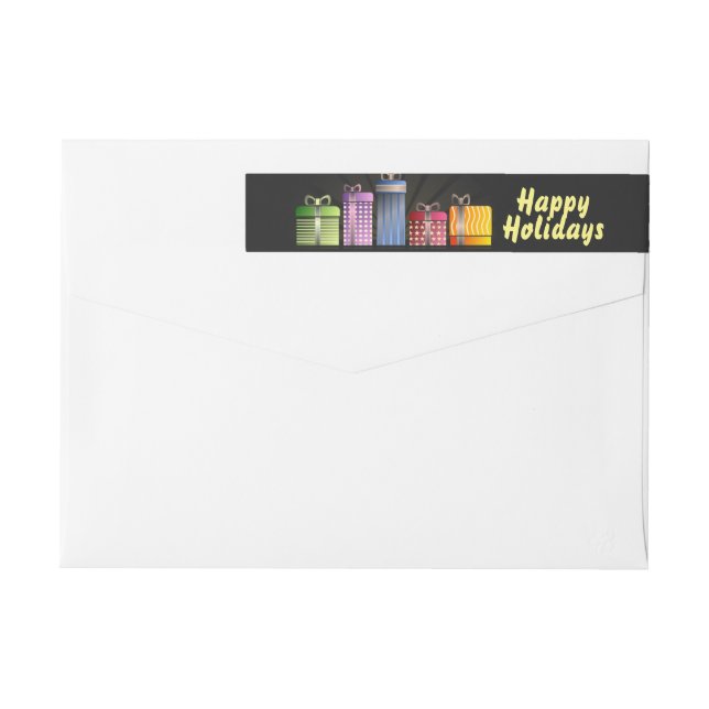 Modernes und Cooles Happy Holidays Black (Rückseite)