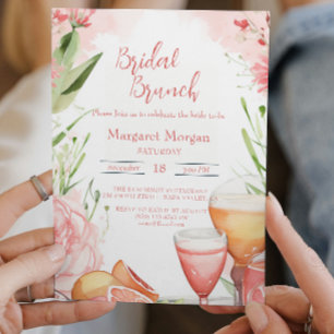 Modernes und einfaches Bridal Brunch Einladung